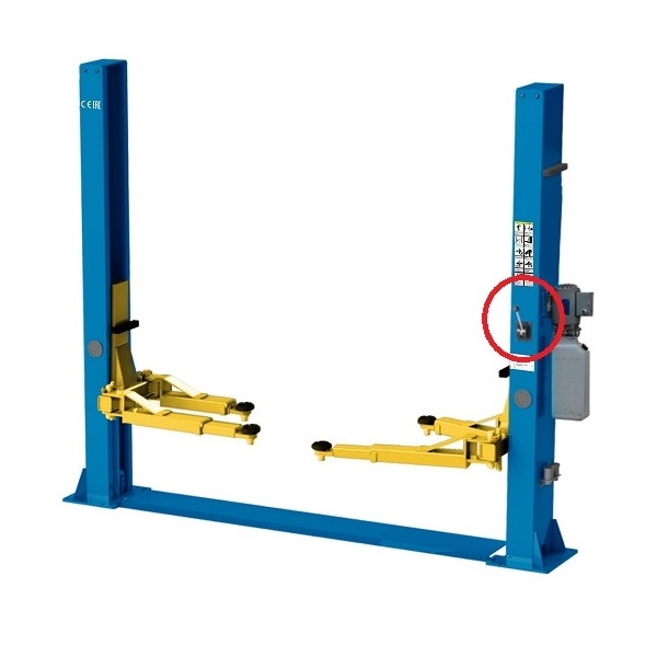 Подъемник автомобильный гидравлический двухстоечный TS-4MR (ручка съем)