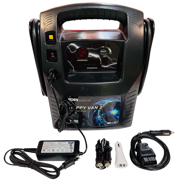 Портативный бустер, пусковой ток 3100 А, 12 B, 25 А*ч, SPIN HAPPY VAN 2