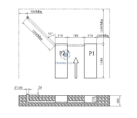 Ножничный подъемник электрогидравлический заглубляемый на 3 тонны TS-1104